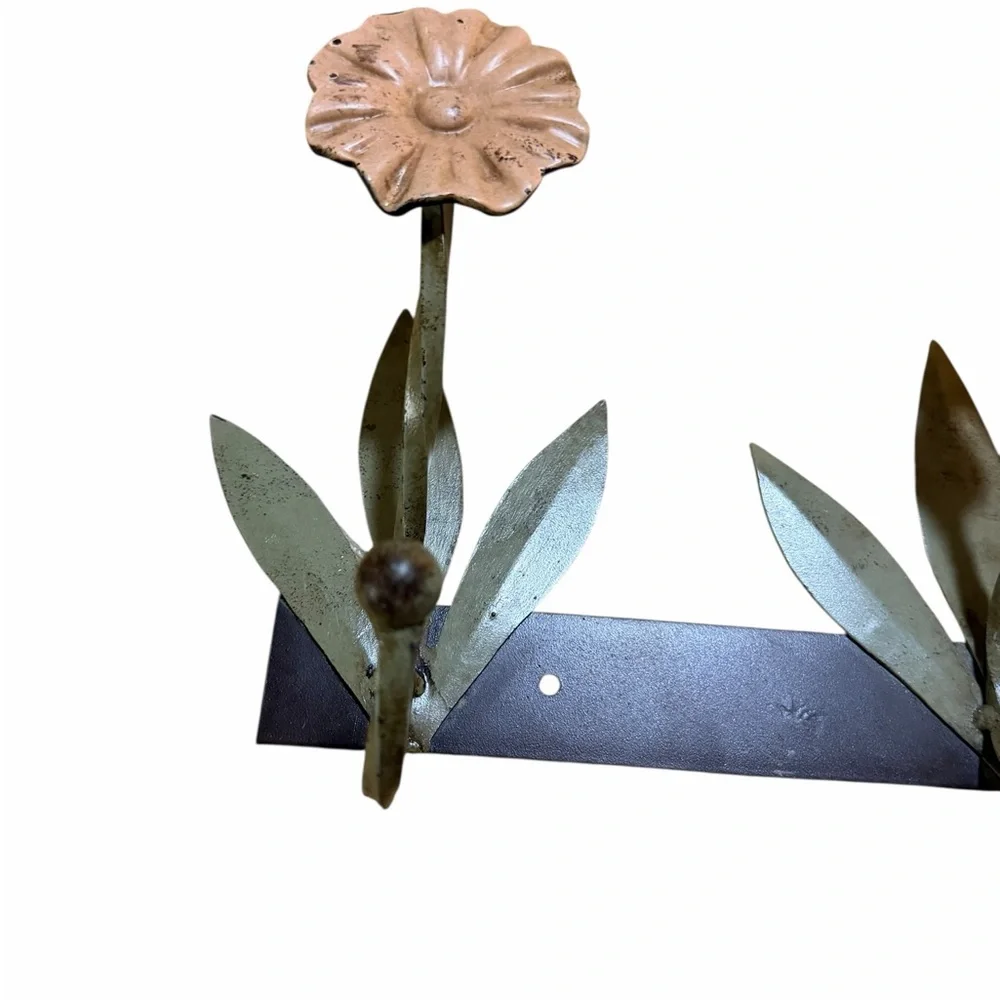Floral Wall Hook Decor - Orange, Cream, Green